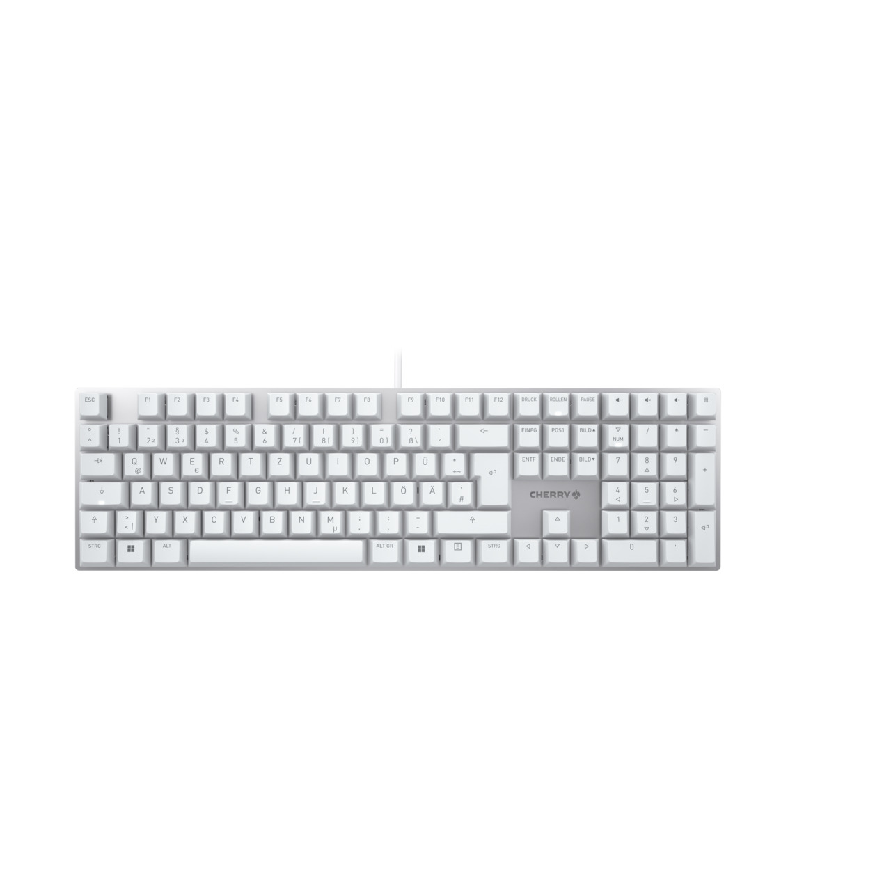 CHERRY KC 200 MX Keyboard · USB 2.0 Type A Interface · White, Silver